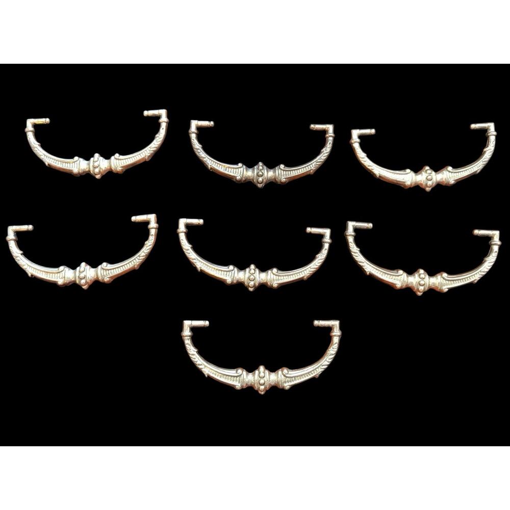 Vintage AAB Co Drawer Pulls Lot 7 With 16 Backplates French Brass Antique